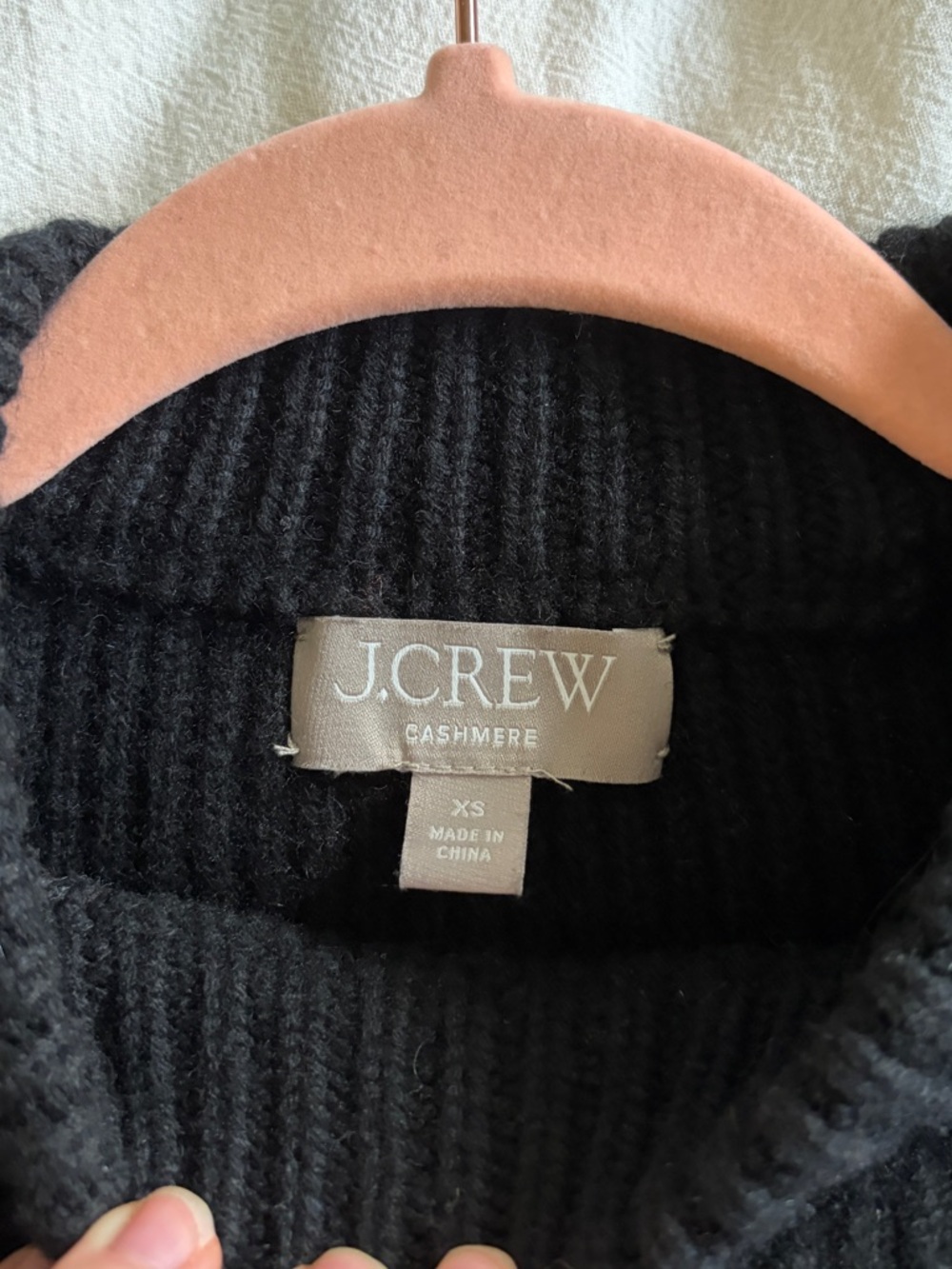 J. Crew Black 100% Cashmere Ribbed Cropped Sweater - Picture 4 of 5